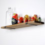 Hanah Home Estantería Decorativa de Pared de Madera Negro y Nogal